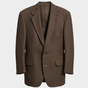 NORDSTROM Vintage Mens Blazer 44L Sport Coat 2-Button Jacket Brown Alpaca Wool